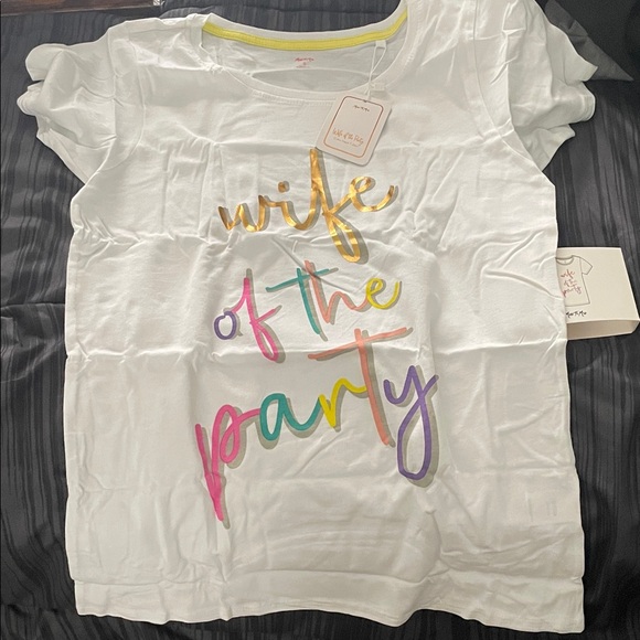 White Tee with Colorful Lettering - Picture 3 of 3